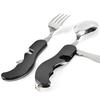 4-in-1 Stainless Steel Spoon Knife Fork Bottle Opener Foldable Pocket Kit Outdoor Cutlery Set Foldable Portable Compact