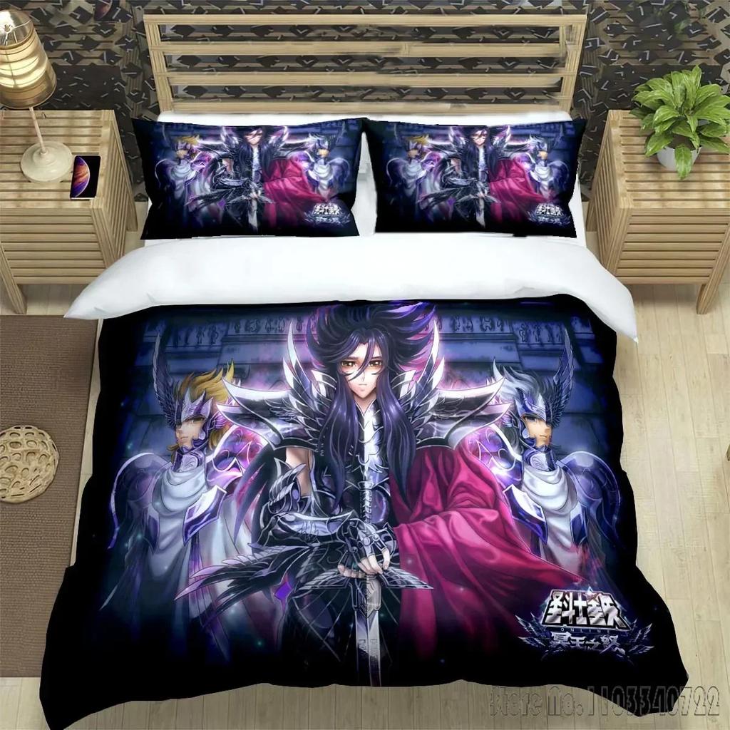 Cartoon Saint Seiya Admire Duvet Cover Set HD Comforter Cover for Kids Bedding Sets Bedclothes Bedroom Decor