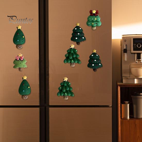 Christmas Tree Fridge Magnet 7Pcs/Set Mini Refrigerator Magnet, Xmas Shape Party Favors Decorative for Whiteboard Locker Door Office Magnets