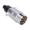 7pin Electric Trailer Plug Truck Interface RV Power Cord Socket Waterproof 12VDC Silver for European Cars