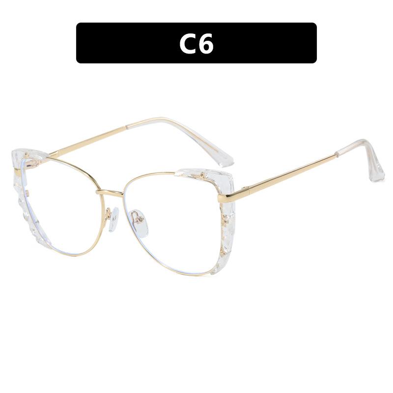 New Fashion Cat Eye Large Frame TR90 Photochromic Reading Glasses Women Anti Blue Light Prescription Eyewear