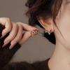 Natal Year Color Zircon Pony Stud Earrings Women's Autumn and Winter Light Luxury Earrings Ears