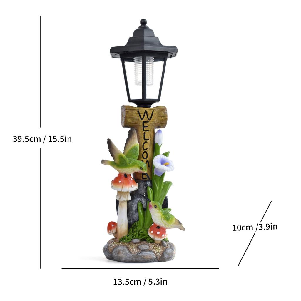 JYL TS/068, Ländliche Kreative Kolibri Solar-Außenleuchte Statue für Villa Balkon Garten Dekorationslampe