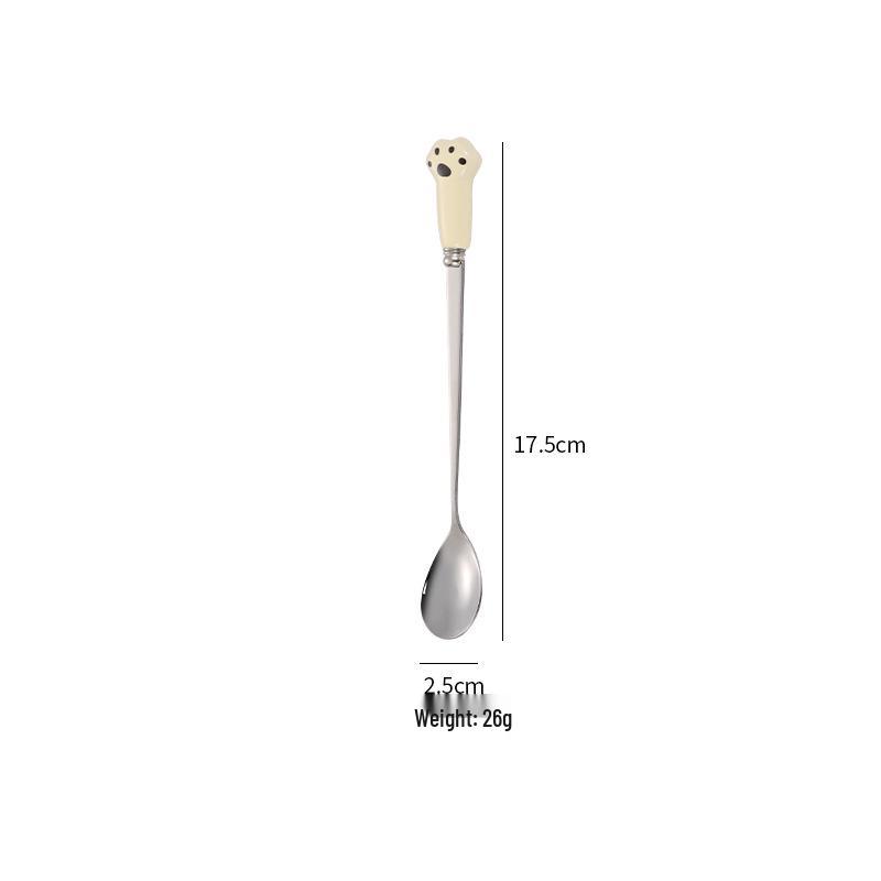 Cartoon Children's Stainless Steel Long Handle Spoon & Fork Set