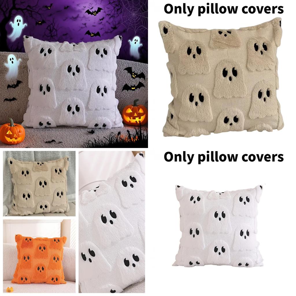 Halloween Ghost Pillow Cover With Polyester Fabric For Living Room Decor