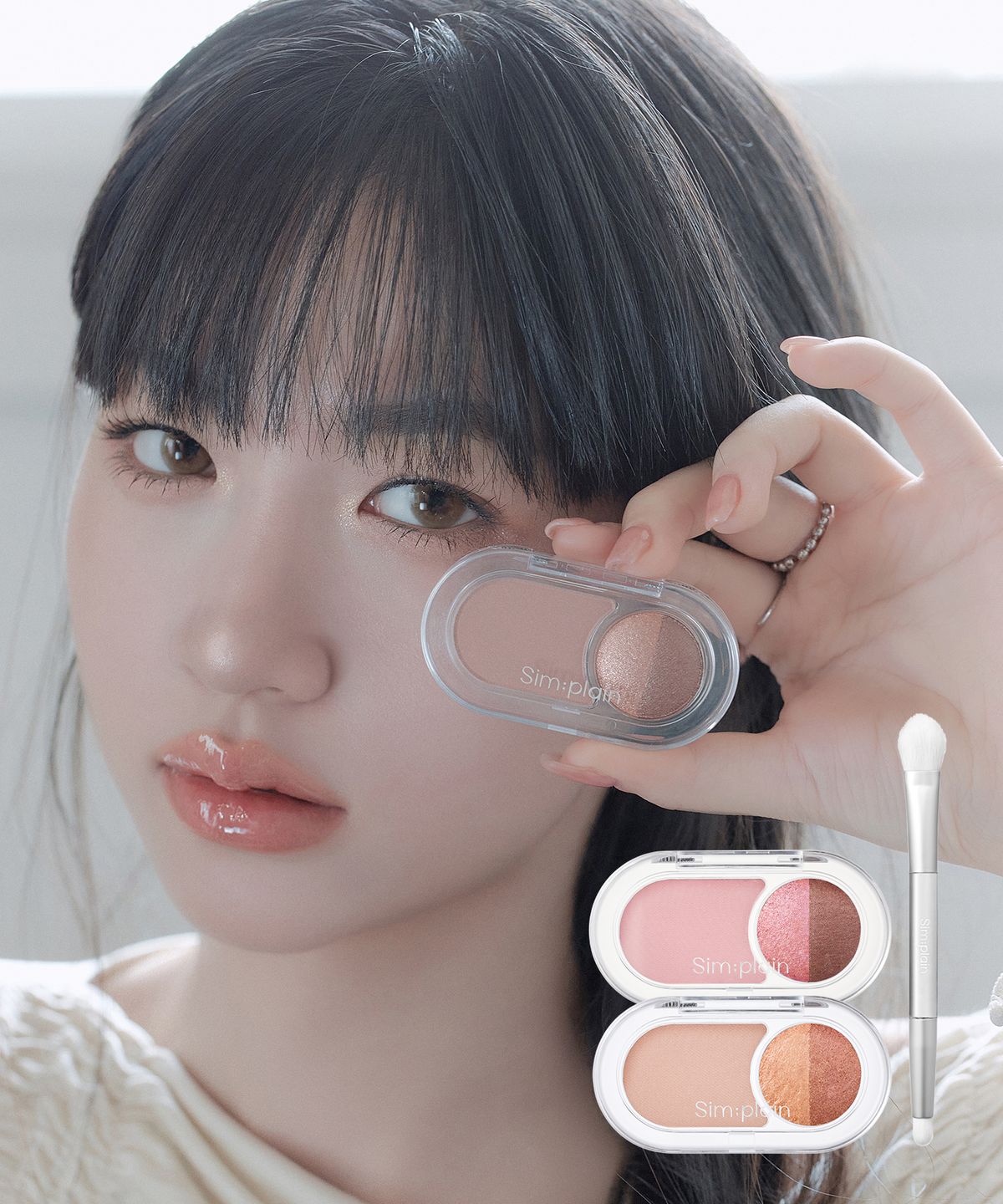 [НОВИНКА][2 шт.] Кисть для теней Glim On Eyes Dual Shadow Brush 1P 001 Hibiscus Moon