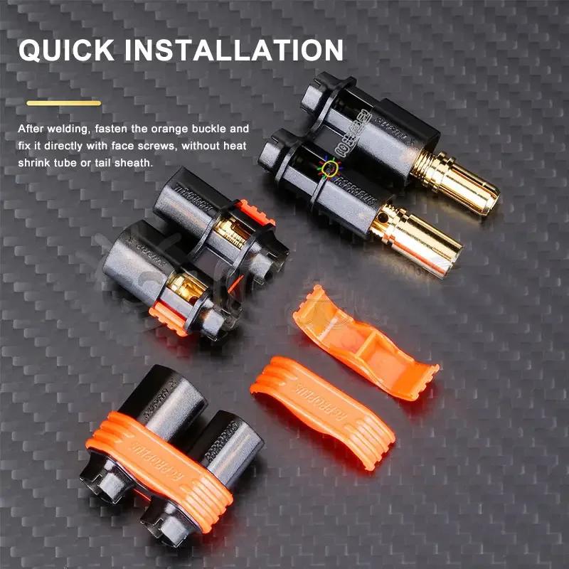 200A Lithium Battery Welding free Connector 8AWG REB 6808 PRO D6 Gold-plated Plug Socket 6mm 200A Banana Male Female Connector