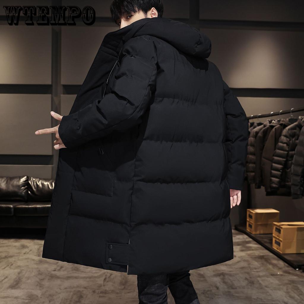 Mid-length Down Jackets Men's Plus-size Cotton-padded Clothes Winter Trend Loose Hooded Cotton-padded Jackets Warm and Thick Cotton-padded Clothes