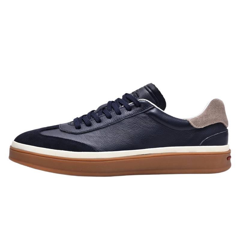 Retro light luxury leather low-top retro moral training trendy shoes fashionable and simple flat white leather shoes comfortable casual board shoes