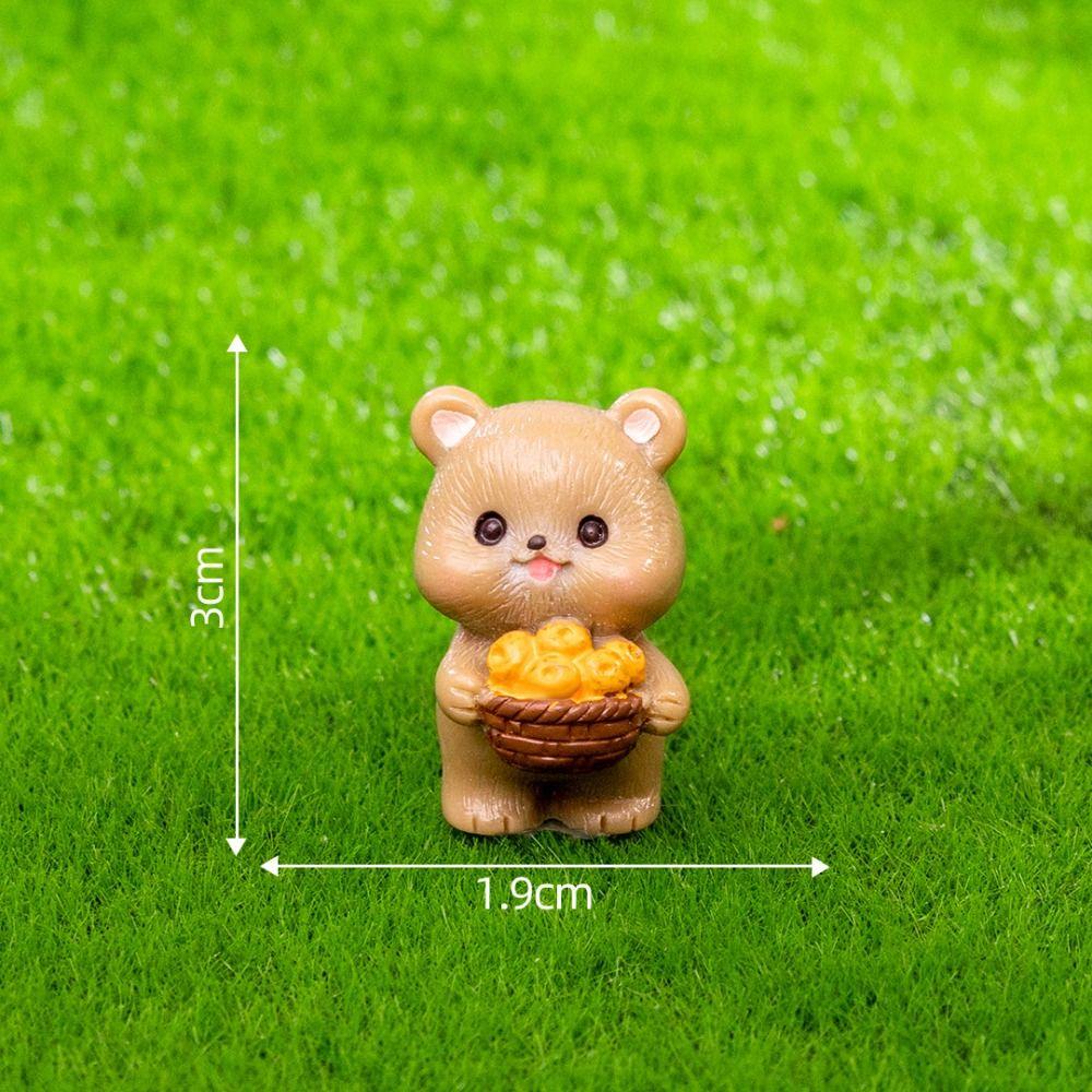 Resin Camping Tiny Brown Bear Statue Crafts Bonsai Micro Landscape Furniture  Home Decoration