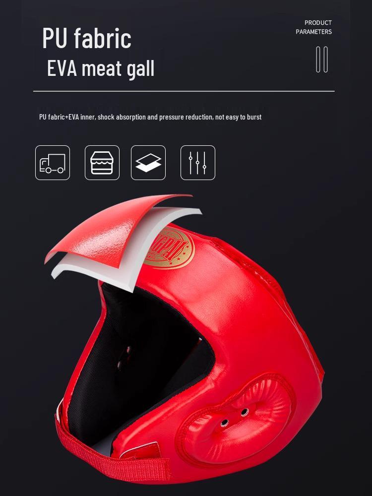 Cască de Box Full Face cu Protecție pentru Bărbie pentru MMA, Muay Thai și Sanda - Echipament de Protecție pentru Antrenament Adulți și Copii.