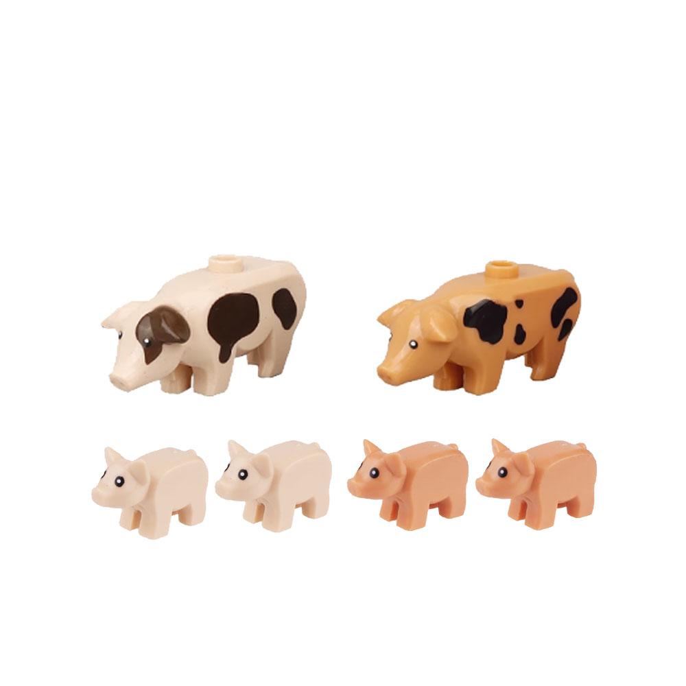 Città Animale Zoo Fattoria MOC Mattoncini Porco Pollo Pecora Coccodrilli Panda Delfino Elefante Gorilla Frutta Aquila Mattoncini Giocattoli A012