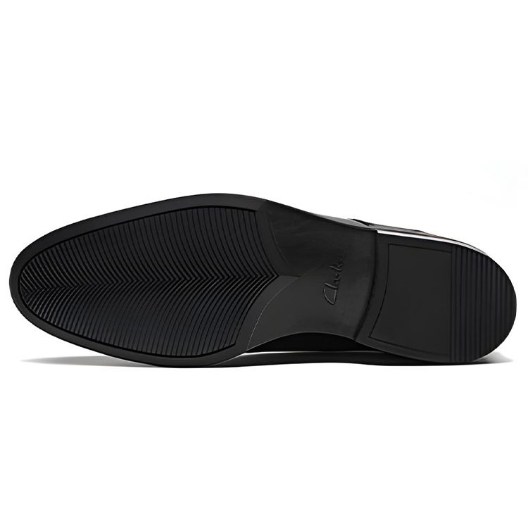 Clarks Comfortable Breathable Round Toe Casual Leather Shoes Men shoes Black 261613037