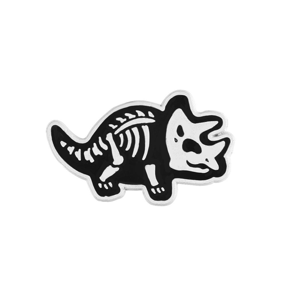 European & American Style Jurassic Park Dinosaur Skeleton Brooch - Creative Mini Animal Pin