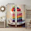 Versatile Polyester Transparent Curtains Home Decoration Retro Cake Use Bedrooms Living Rooms Curtain Set Of 2 Made Washable Area Ready