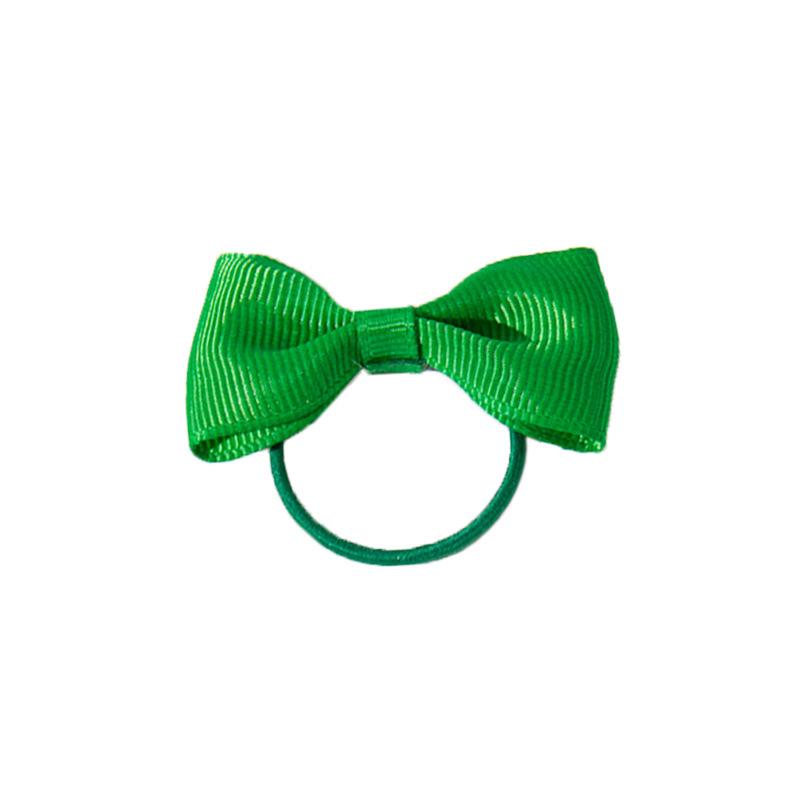 Children’s 2-inch Solid Color Ribbed Hair Tie with Bow – Girls' Flat Knot Elastic Hair Accessories