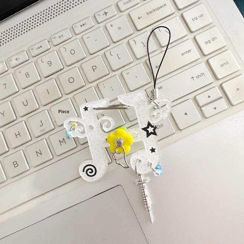 

Брелок для ключей в виде цветка и вращающейся музыкальной ноты, креативный брелок для снятия стресса, подвеска для сумки, украшение для ключей, подарки для девушки