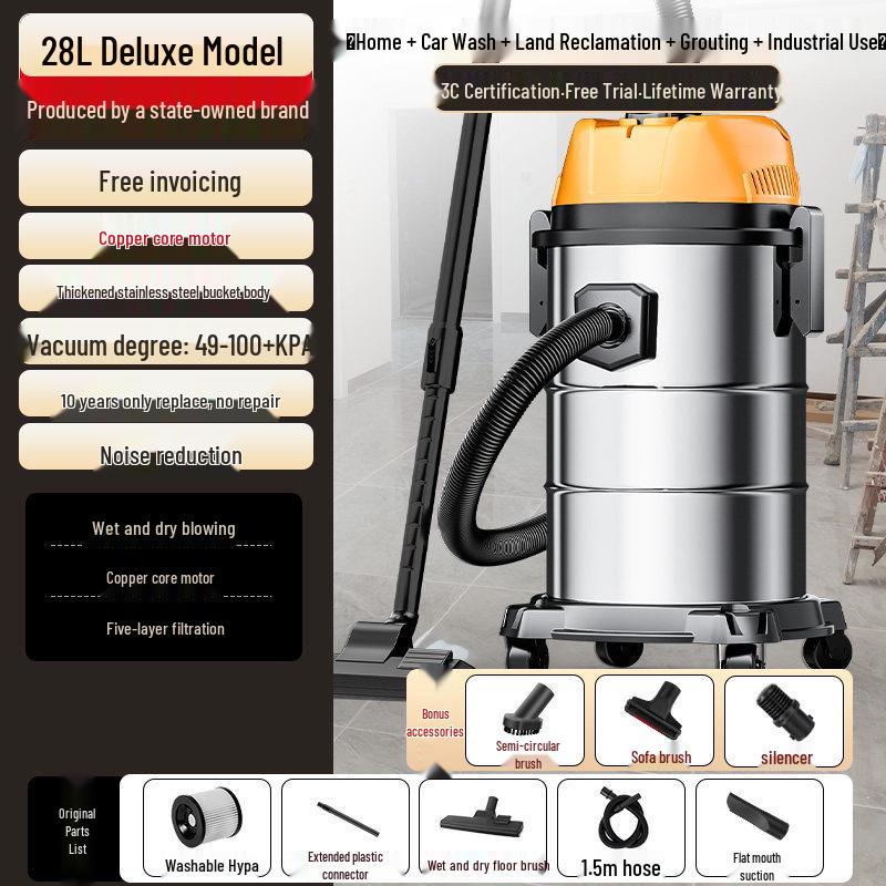 High-Power Industrial Vacuum Cleaner for Home, Car, and Small-Scale Cleaning