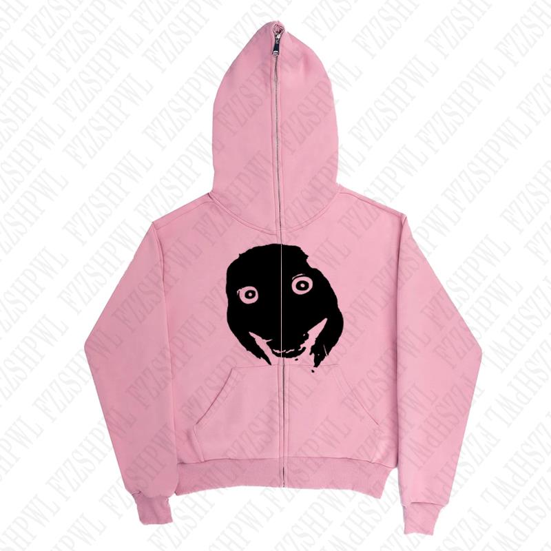 Fashion Kawaii Aesthetics Graphic Print Y2K Hooded Sweatshirt Hip Hop Punk Loose Long sleeve Top Rock Goth Vintage Chic Pullover