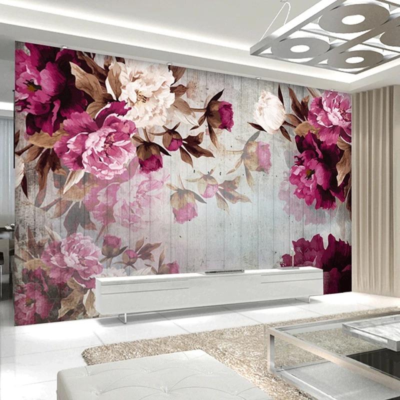 Romantic Hand Painted Flower Wallpaper For Bedroom Wall Mural Living Room Tv Background Wallpaper Decor