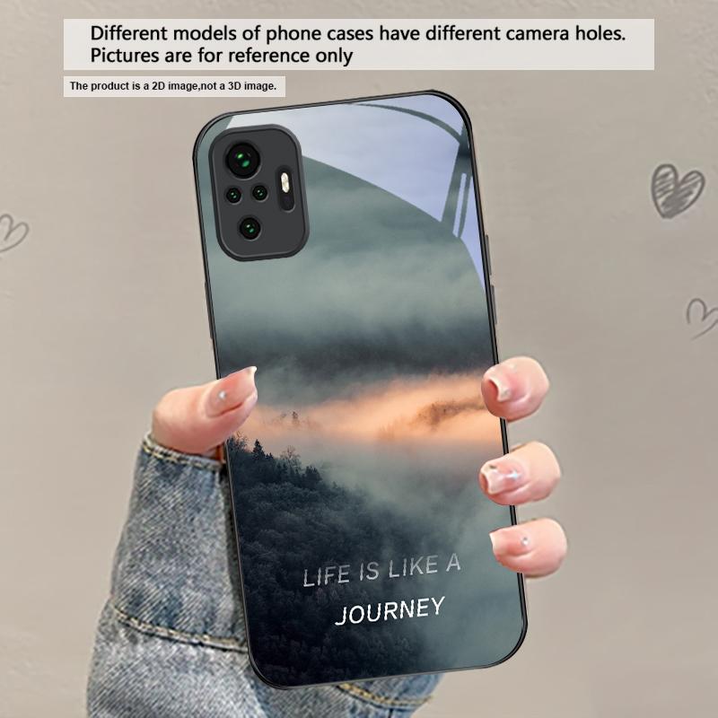 

Lake Aurora Ice Surface For Redmi Note 14 Pro+ 13 Pro 8 9 9S 12S 10 Pro 11 12 13C 14C A3 12 13 K60 Ultra Black Glass Phone Case Redmi A3