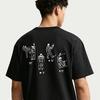 T Shirts Men's Black Crew Neck Moderate