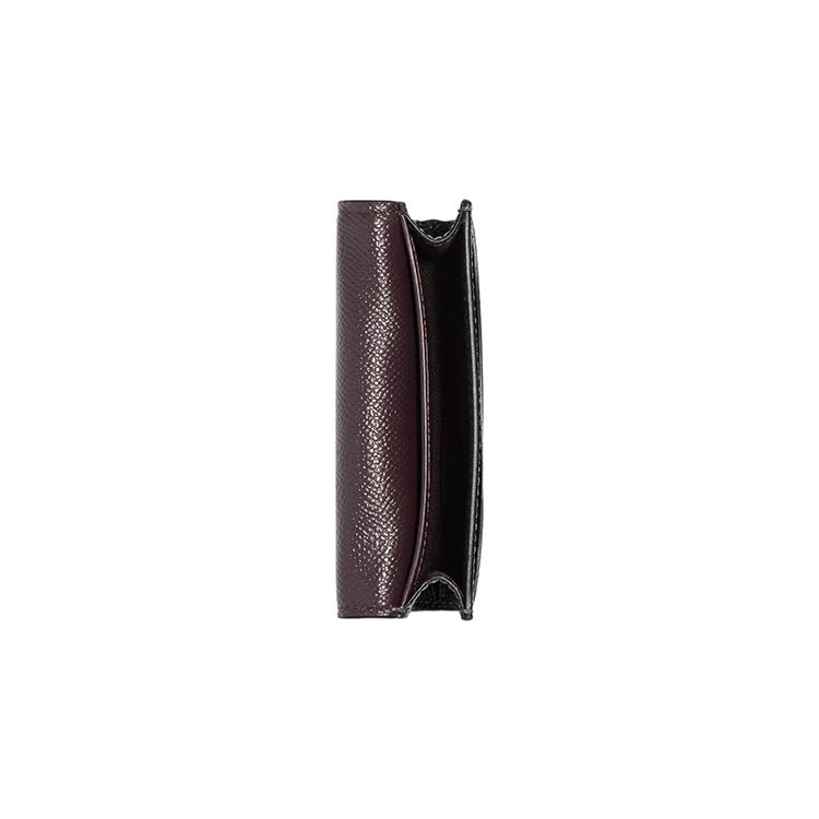 Coach Card Case 10 Gold Horse And Carriage Logo Flip Crossgrain Leather Wallet Women Wallet Black CH487-IMBLK
