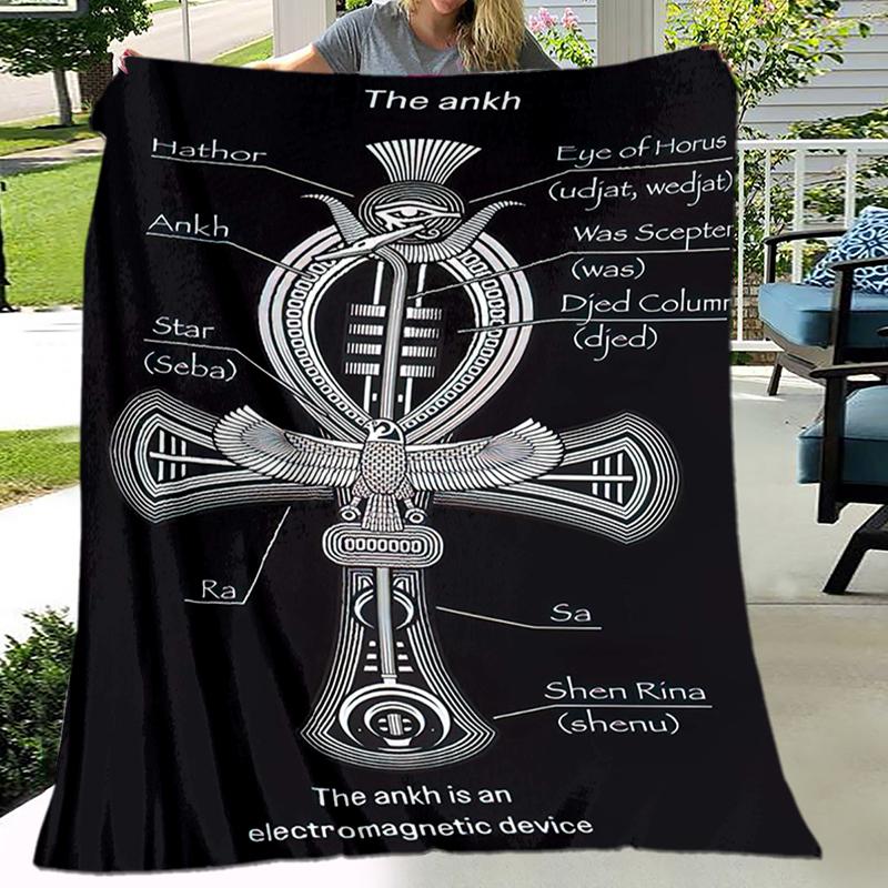 1PC Ancient Egyptian murals, Vikings, Anubis blanket, all season lightweight home office outdoor nap multifunctional blanket