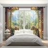 2pcs- Realistic Fresh Garden Printed Curtains   Pole Bag Curtains 42*84   Bedroom   Living Room   Home Room Decoration