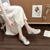 French temperament beautiful pearl one-word belt single shoes women's 2025 spring and summer new ballet shoes flat Mary Jane shoes