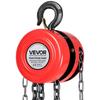 Hand Chain Hoist, 1 Ton Capacity, Manual Chain Block with Upgrade G70 Galvanized Chain, 2.44 m Lifting Height, Heavy Duty Pulley Hoist for Garage
