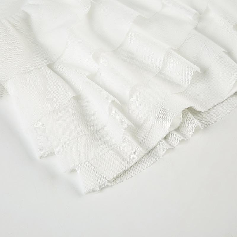 European and American Ruffled Irregular Mesh Multi-layer Low Waist Sexy Short Skirt for Women
