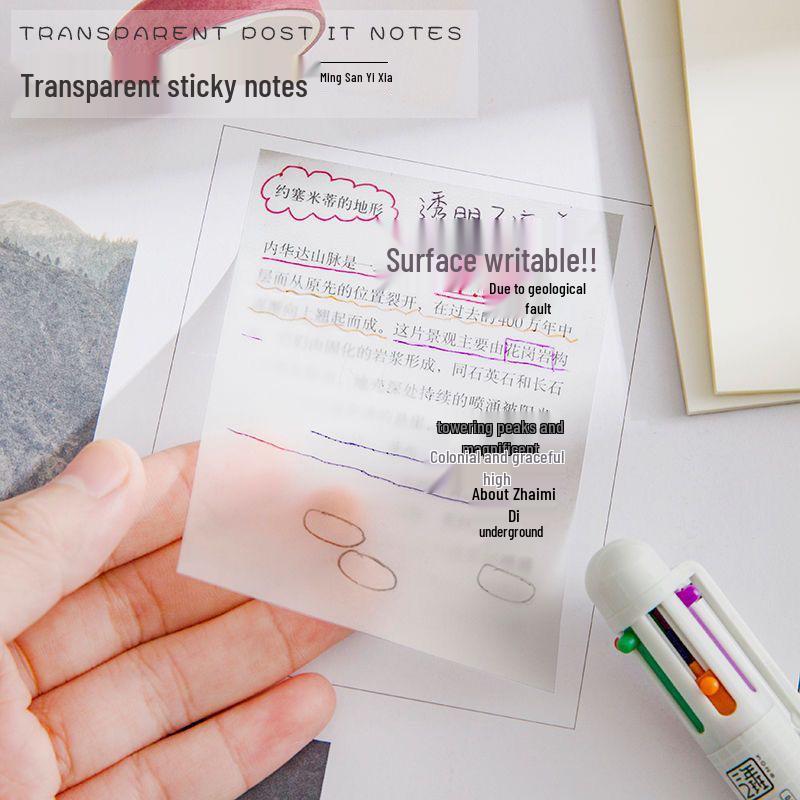 

Transparent Waterproof Sticky Notes - Good Adhesion, Creative Korean Style Memo Pad 3 x 2 inch