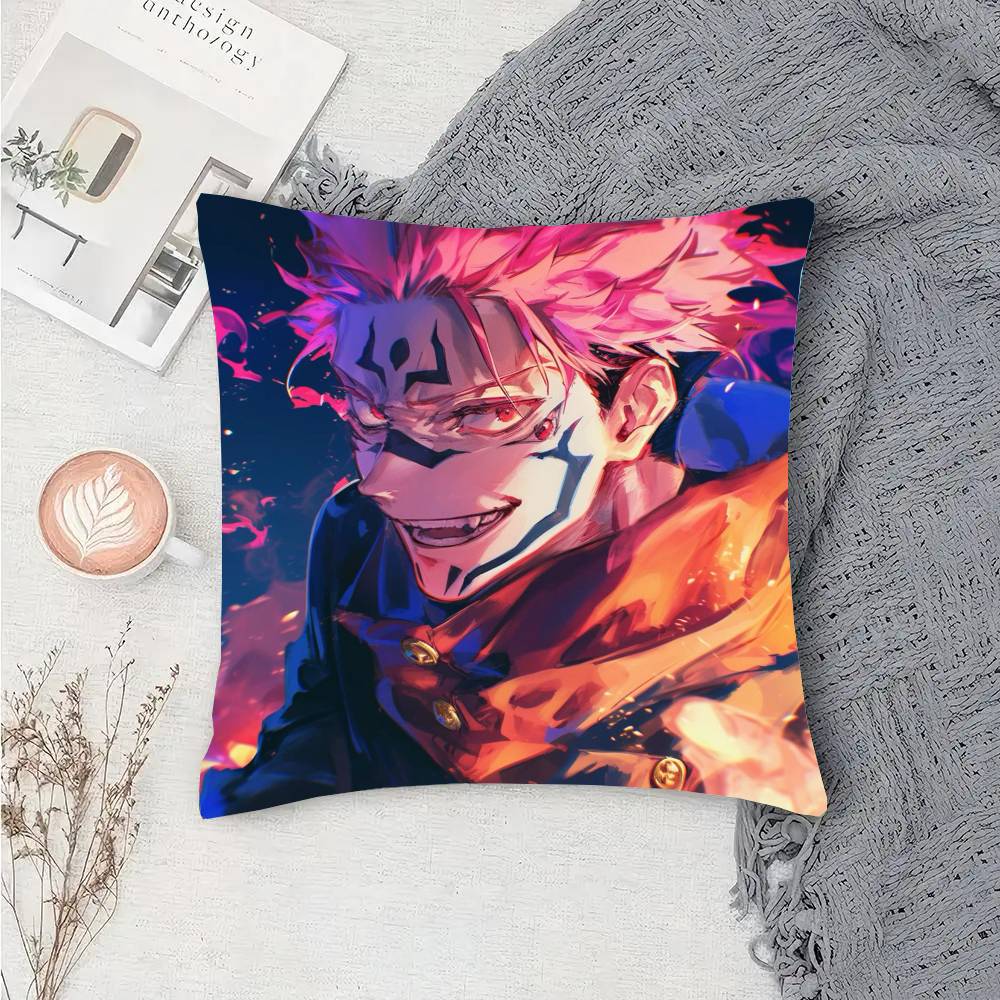 Anime Jujutsu Kaisen Rolle Sukuna Kissenbezug Mode Quadratischer Kissenbezug Schlafzimmer Sofa Raum Ins Dekoration Freizeit