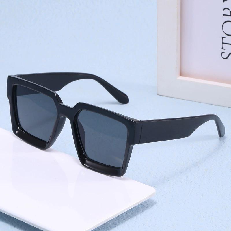 Square Vintage Sunglasses For Men Women Fashion Big Black Frame Shades Retro Designer Sun glasses Driving Eyewear Male UV400