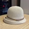 New bucket hat summer vacation travel bucket hat casual versatile photo good-looking hat linen weaving tide