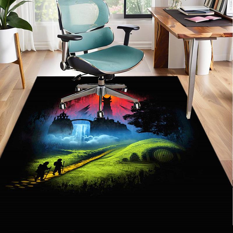 Middle-earth Map Adventure The Lord Office Rug Chair Mat, Game Carpet, Suitable for Front Door, Bedroom, Living Room, Desk, Holiday Gift
