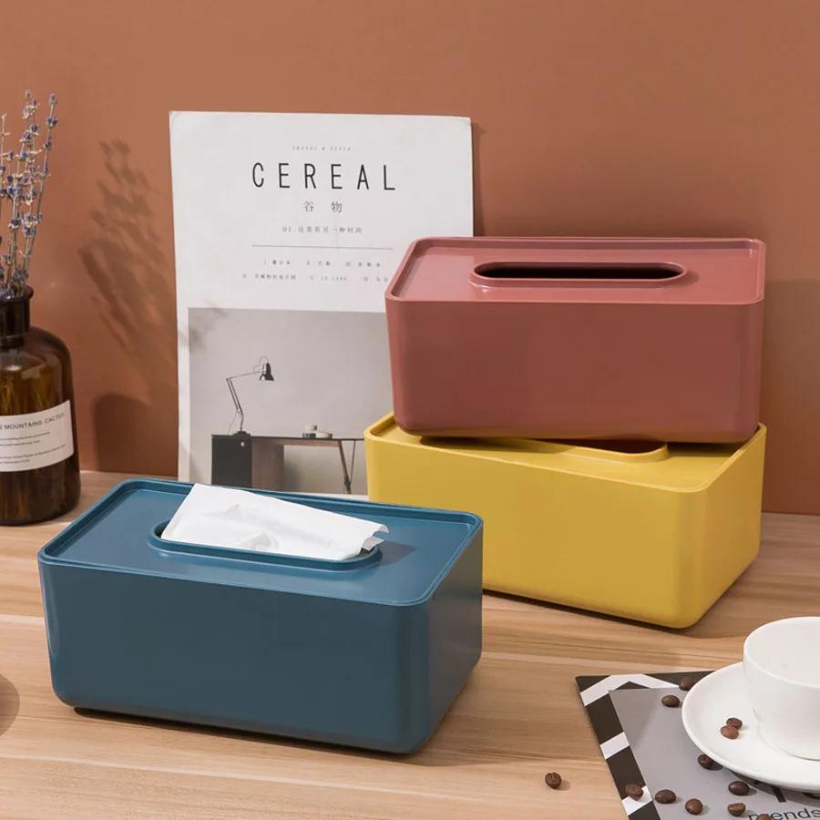 Multi-color Tissue Box Living Room Desktop Storage Ornaments Simple Napkin Box Desktop Tissue Storage Box Home Decorative