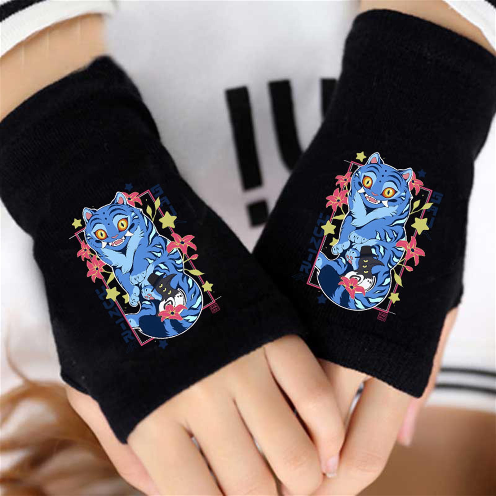 

Cartoon Printed Fingerless Gloves For Boys And Girls One Size