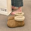 Tjockbottnade snökängor, nya vinter fluffiga korta stövlar, uppbyggda och förtjockade bekväma bröd varma Birkenstock bomullsskor