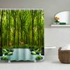 1/4 Forest Creek Shower Curtains, Toilet Seat Decoration, Shower Curtain With Carpet And Toilet Lid, 12 70.8X70.8 Inch Hooks