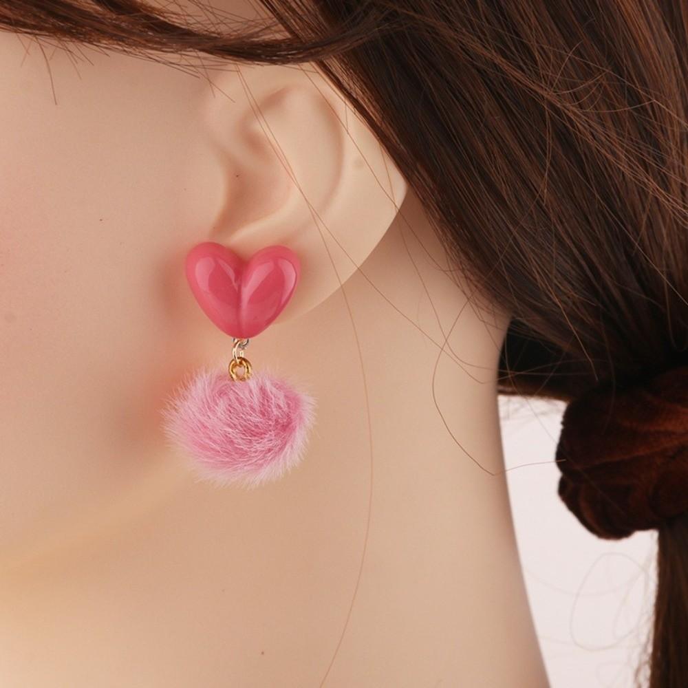 Sweet Heart Shaped Earrings Ear Stud Love Heart Earring Elegant Valentine's Day Earring Party