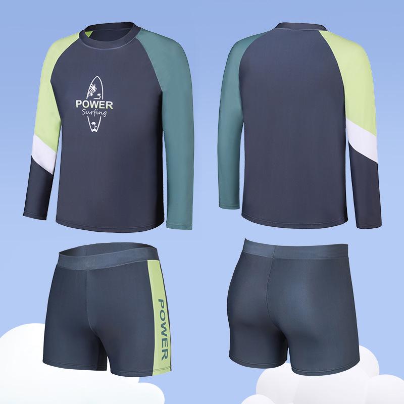 Kids' Long Sleeve Sun-Protective Swimsuit: Quick-Dry, Chlorine-Resistant UPF50+ Two-Piece Set