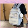 Print Letter Kmgdmbg Nylon School Backpack With Color Block Design Students For