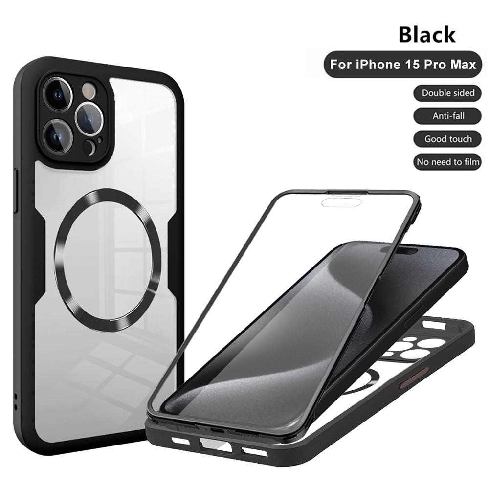 360 Full Protection Transparent Cover For iPhone 16 15 14 Plus 13 12 11 Pro Max For Magsafe Magnetic Case For iPhone 16 Pro Max
