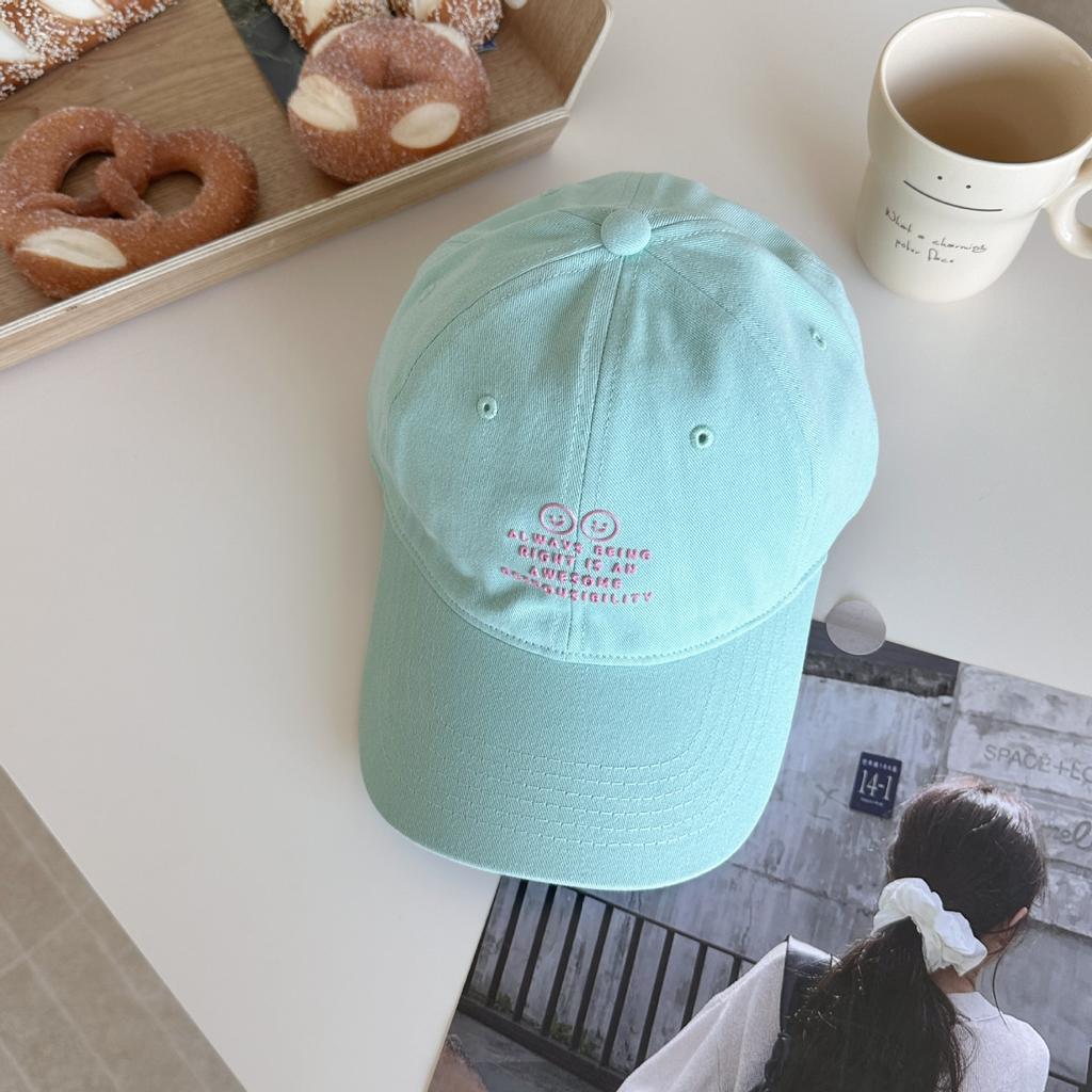 Fashion Baseball Cap Spring And Summer Female Smiley Face Letter Face Small Versatile Sunshade Cap