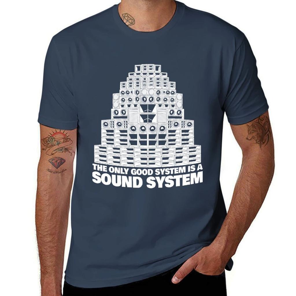 The Only Good System is a Sound System Tričko pánské bavlněné vtipné pánské grafické tričko pánské tričko grafické tričko