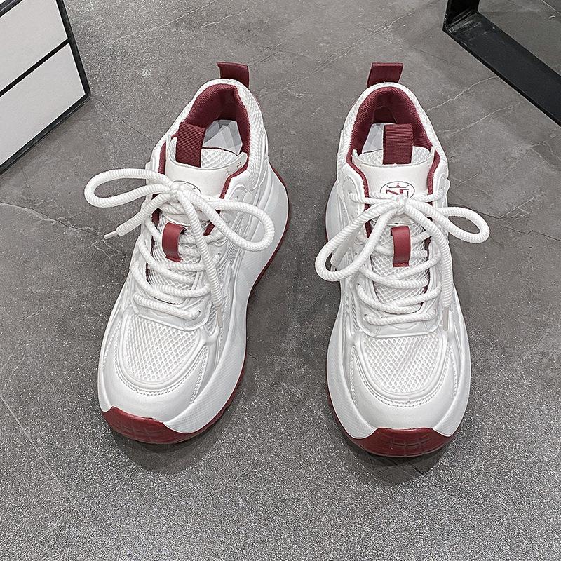 

10Cm small dad shoes women s spring 2025 new fashion casual mesh breathable inner height increase women s shoes 40