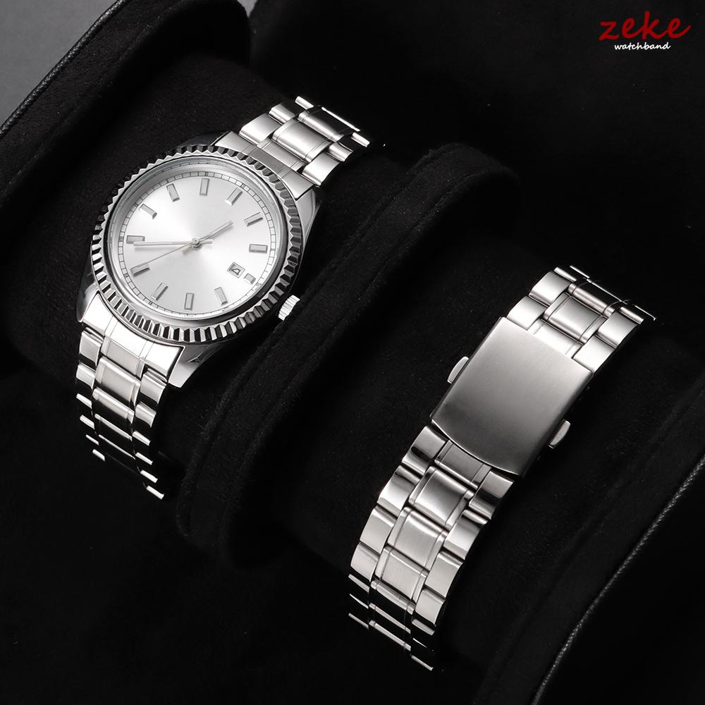 Arc End Stainless Steel Watch Band Universal Strap Folding Safety Buckle Metal Bracelet Straps 20mm 22mm Watch Belt Accessories