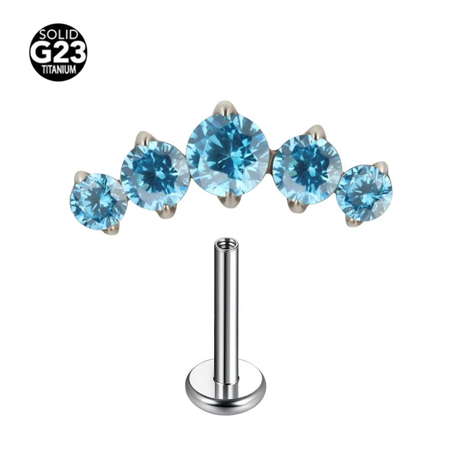 F-136 Titanium Alloy 1.0-1.2 Gauge Internally Threaded Cartilage Lip Ring Stud